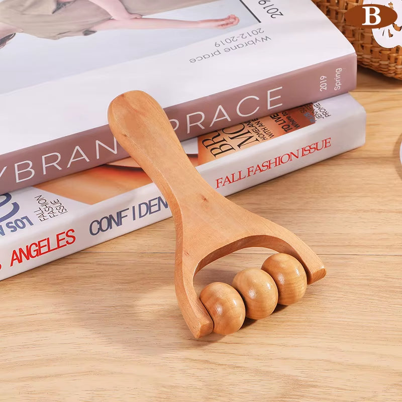 1PCS Wooden Roller Massager Neck, Foot Massage Tool Shoulder and Leg Universal Hand Massager Massage Tool