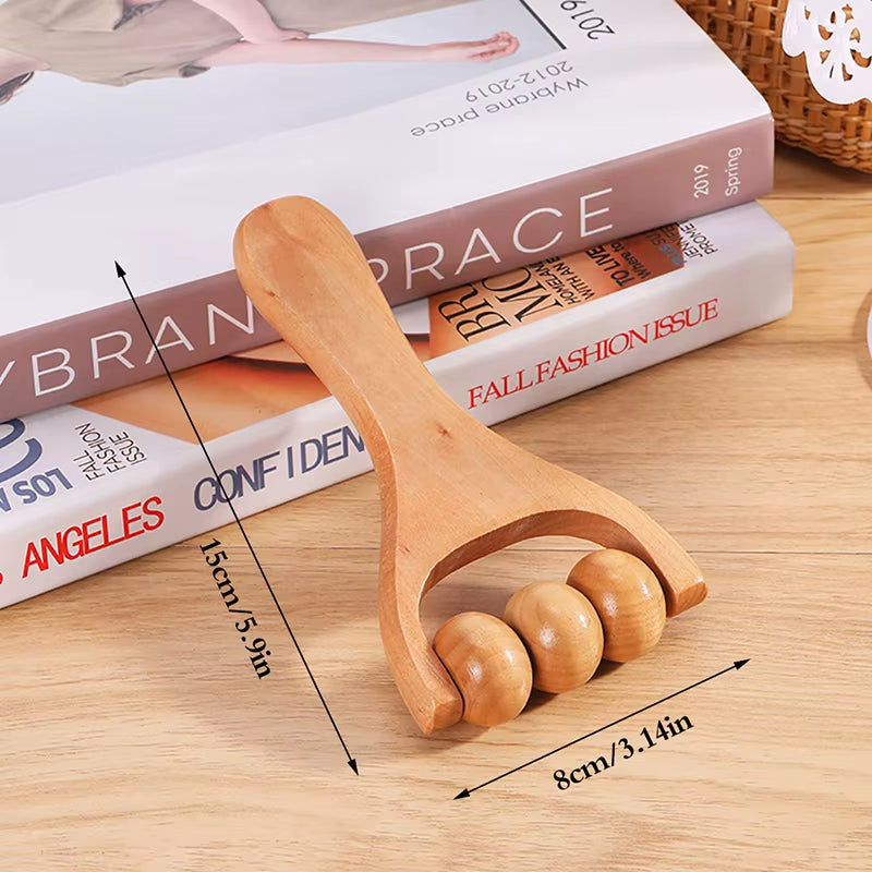 1PCS Wooden Roller Massager Neck, Foot Massage Tool Shoulder and Leg Universal Hand Massager Massage Tool