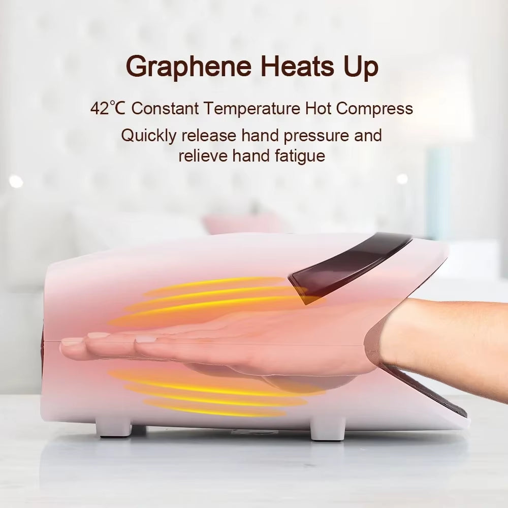 Intelligent Hand Massager 5 Level Air Compression Vibration Massager Graphene Heat Compress Massage Device for Hand Relaxation