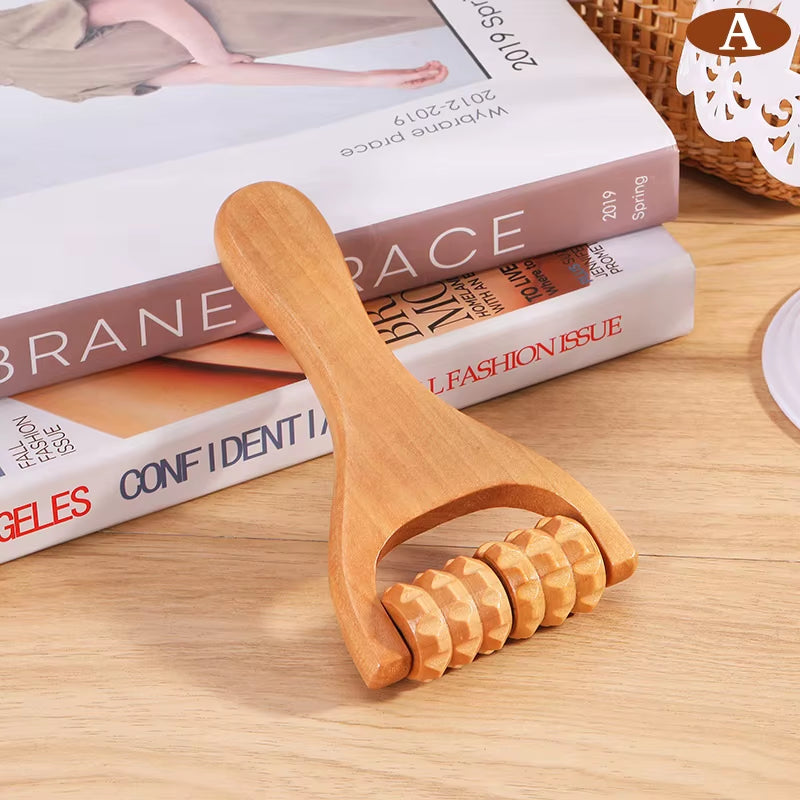 1PCS Wooden Roller Massager Neck, Foot Massage Tool Shoulder and Leg Universal Hand Massager Massage Tool